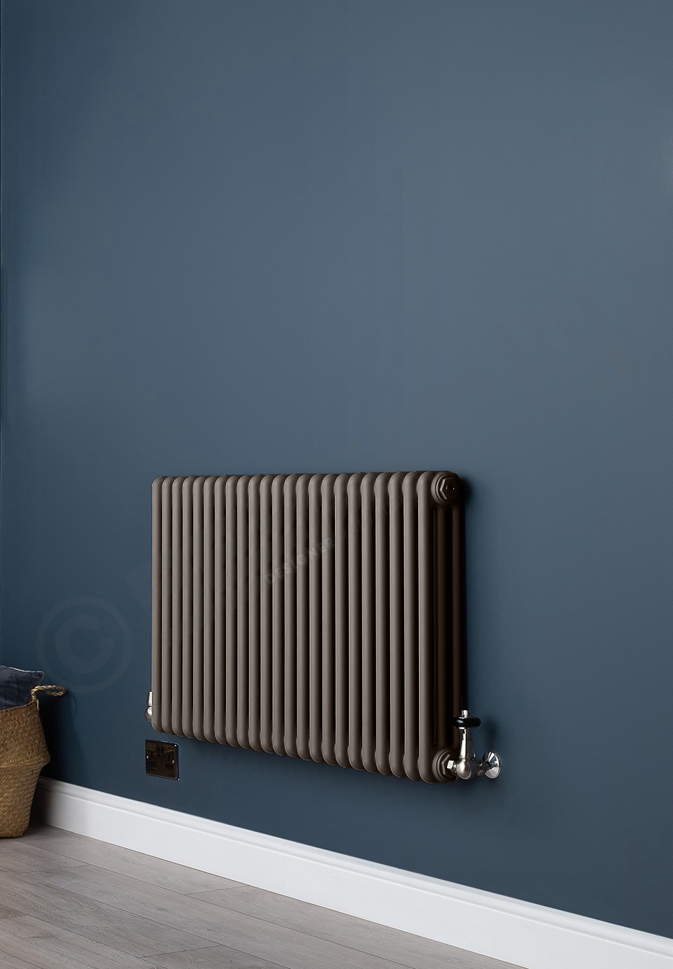 2 Column Mid Grey Living Room Radiator