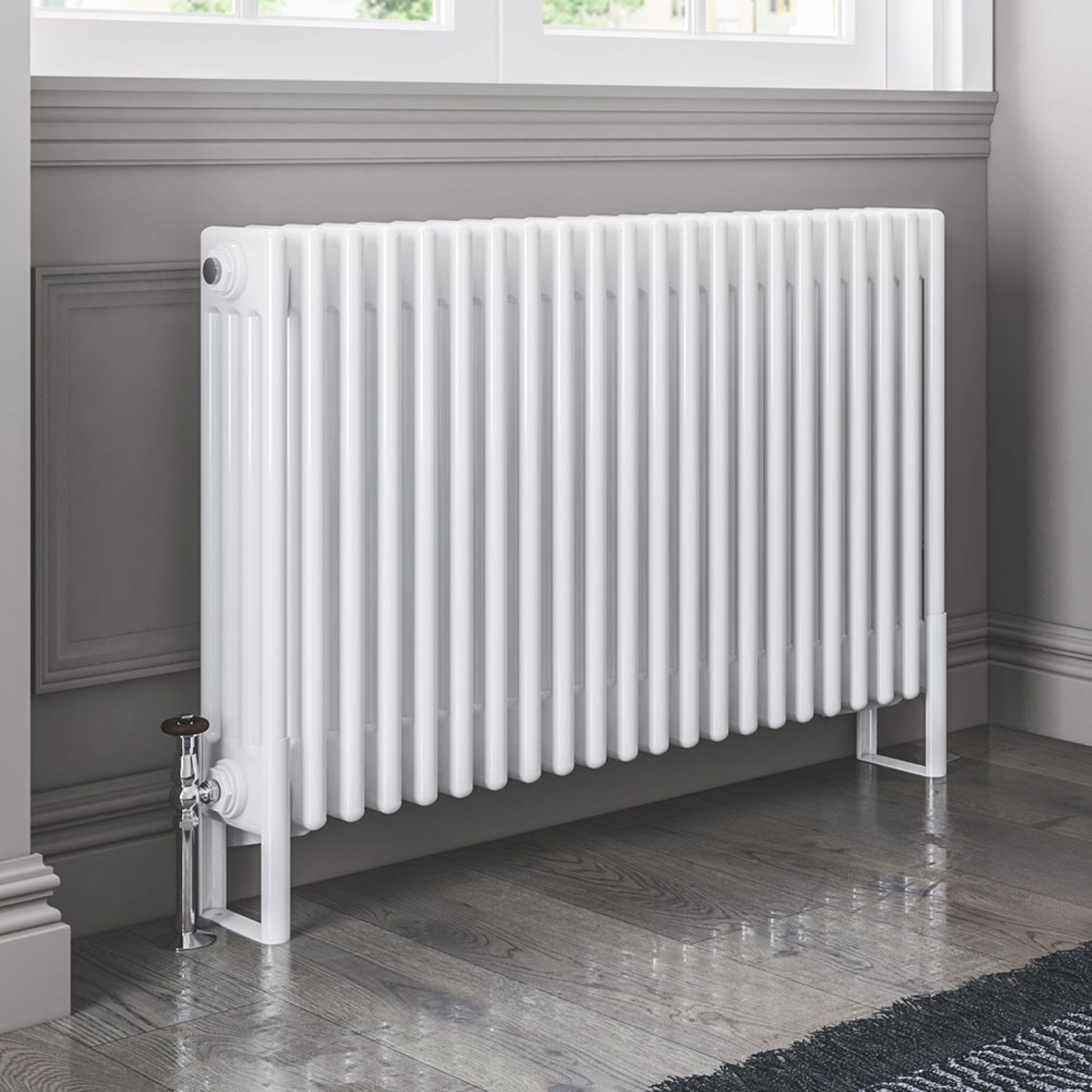 Old Style White Traditional 4 Column 500mm x 598mm Radiator