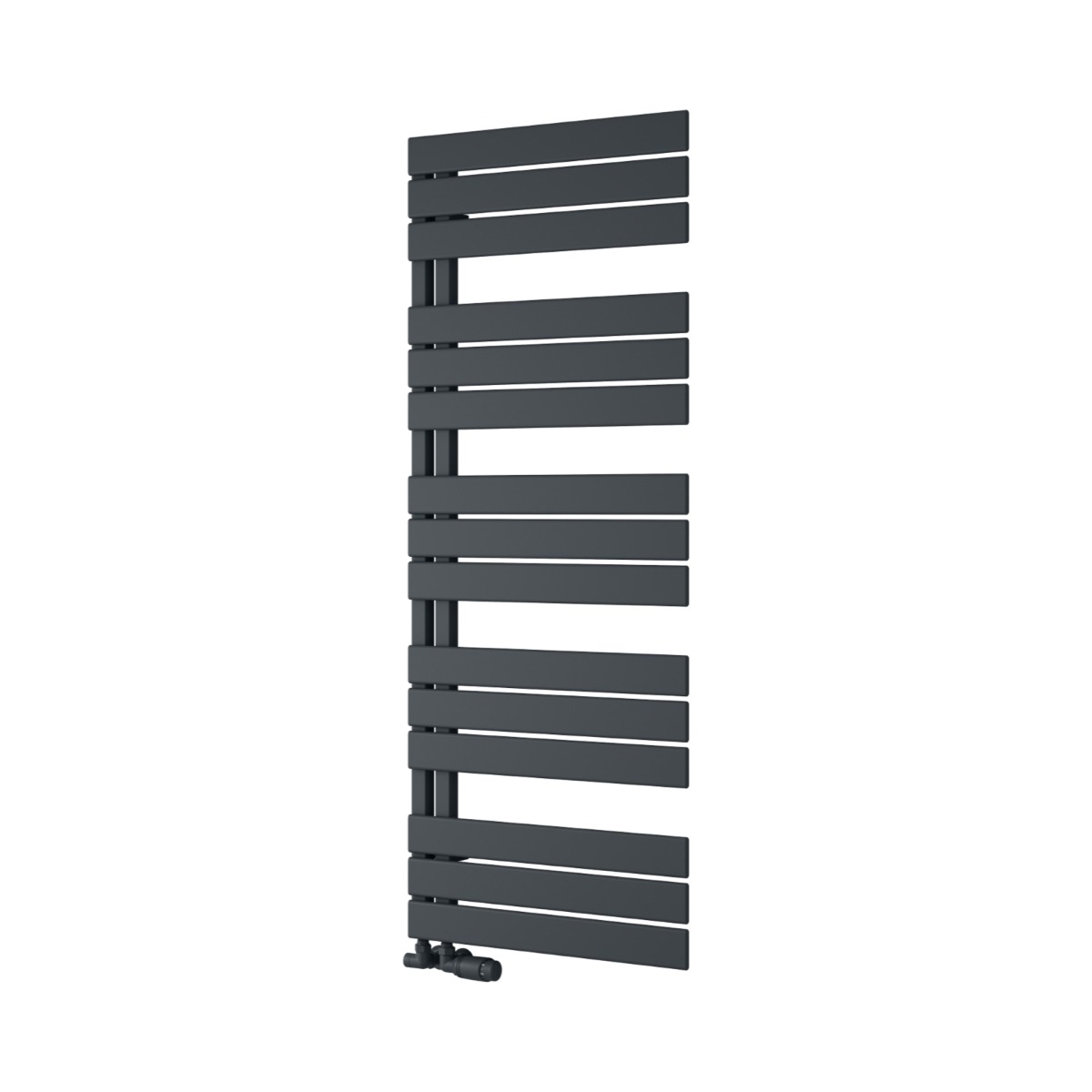 Padstow Open Sided Designer Towel Rail 1420mm x 550mm in Anthracite