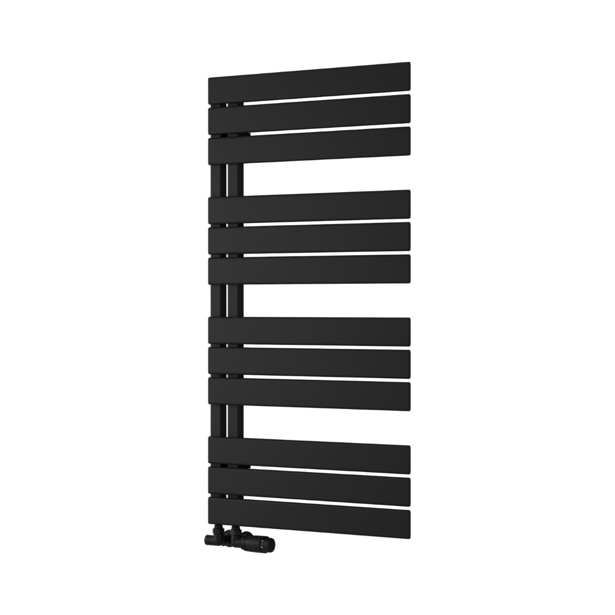 Padstow Open Sided Designer Towel Rail 1120mm x 550mm in Black