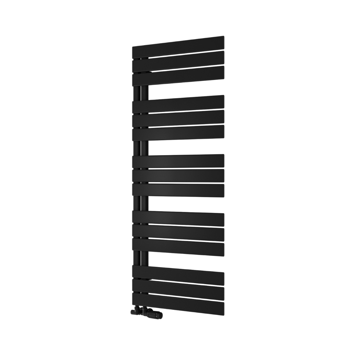 Padstow Open Sided Designer Towel Rail 1420mm x 550mm in Black