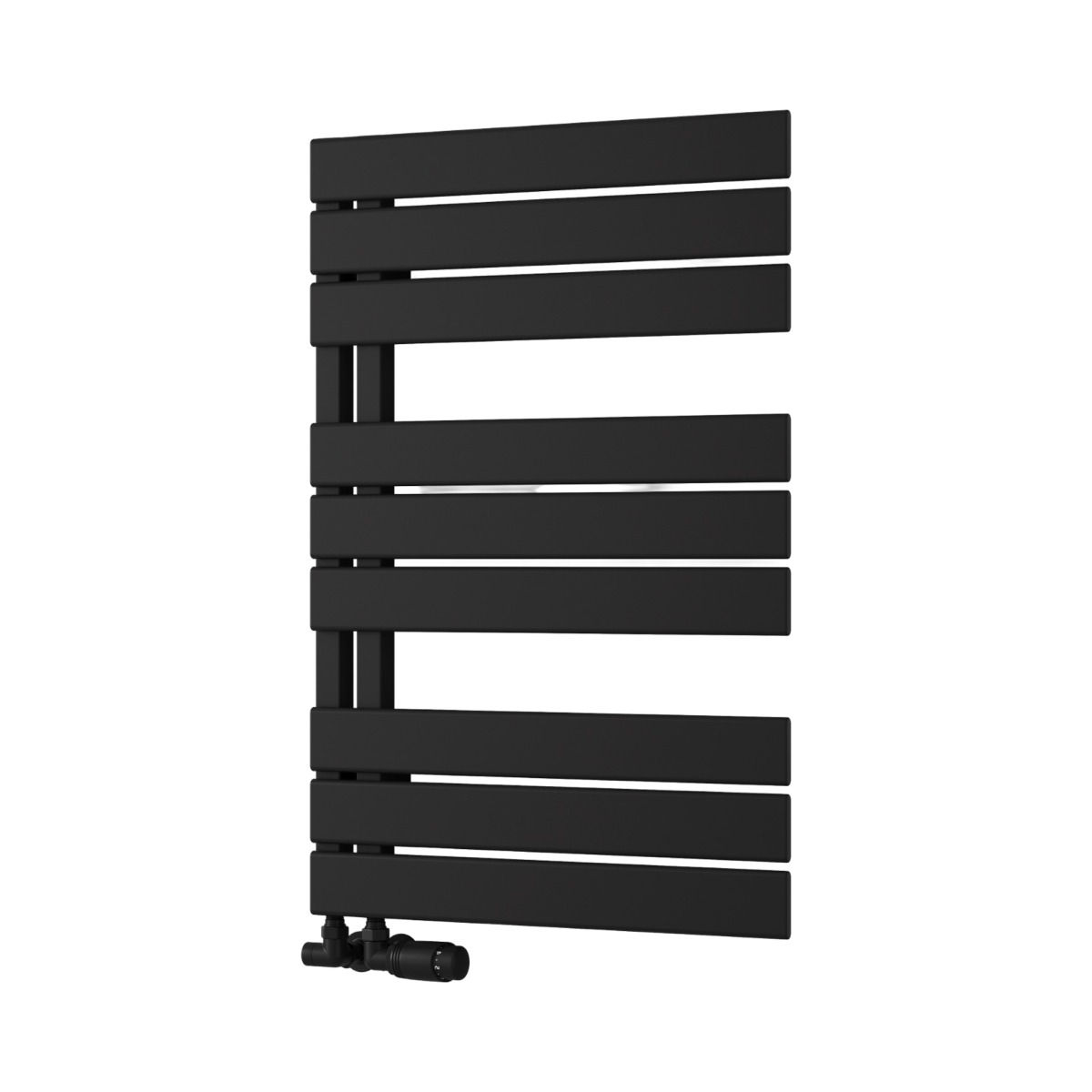 Padstow Open Sided Designer Towel Rail 820mm x 550mm in Black