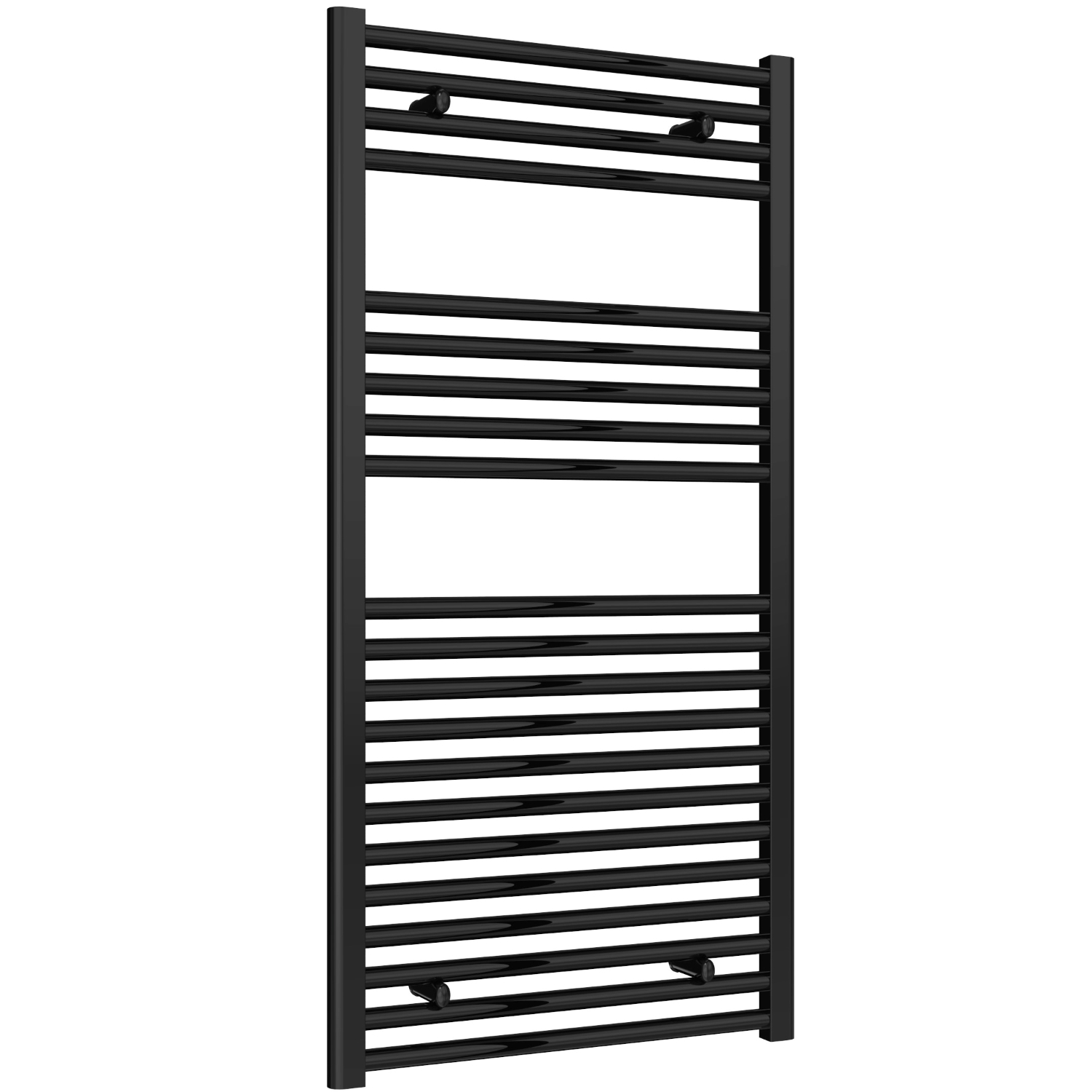 Premium - 600mm Wide Black Straight Ladder Fixed Single Heat Electric Towel Rails