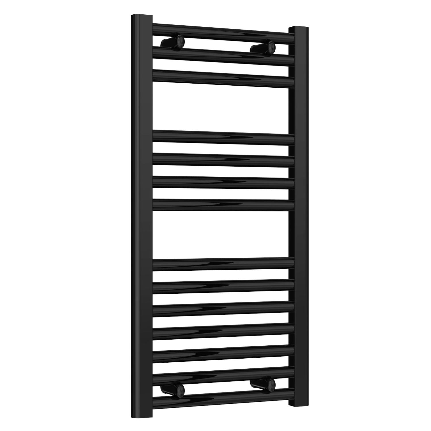 Premium Black Straight Ladder Thermostatic Electric Towel Rails with Boost 1200mm High X 400mm Wide