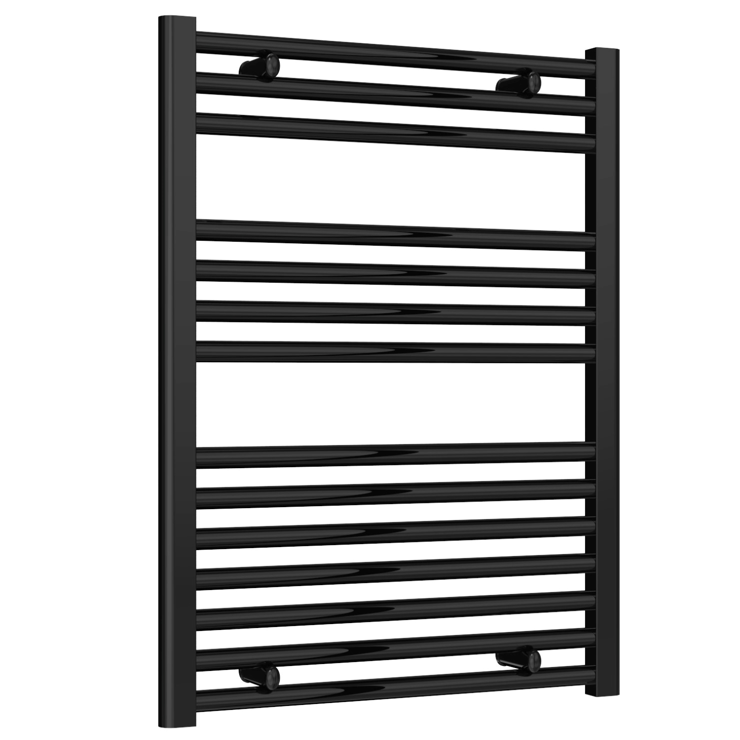 Premium Black Straight Ladder Thermostatic Electric Towel Rails with Boost 1200mm High X 600mm Wide