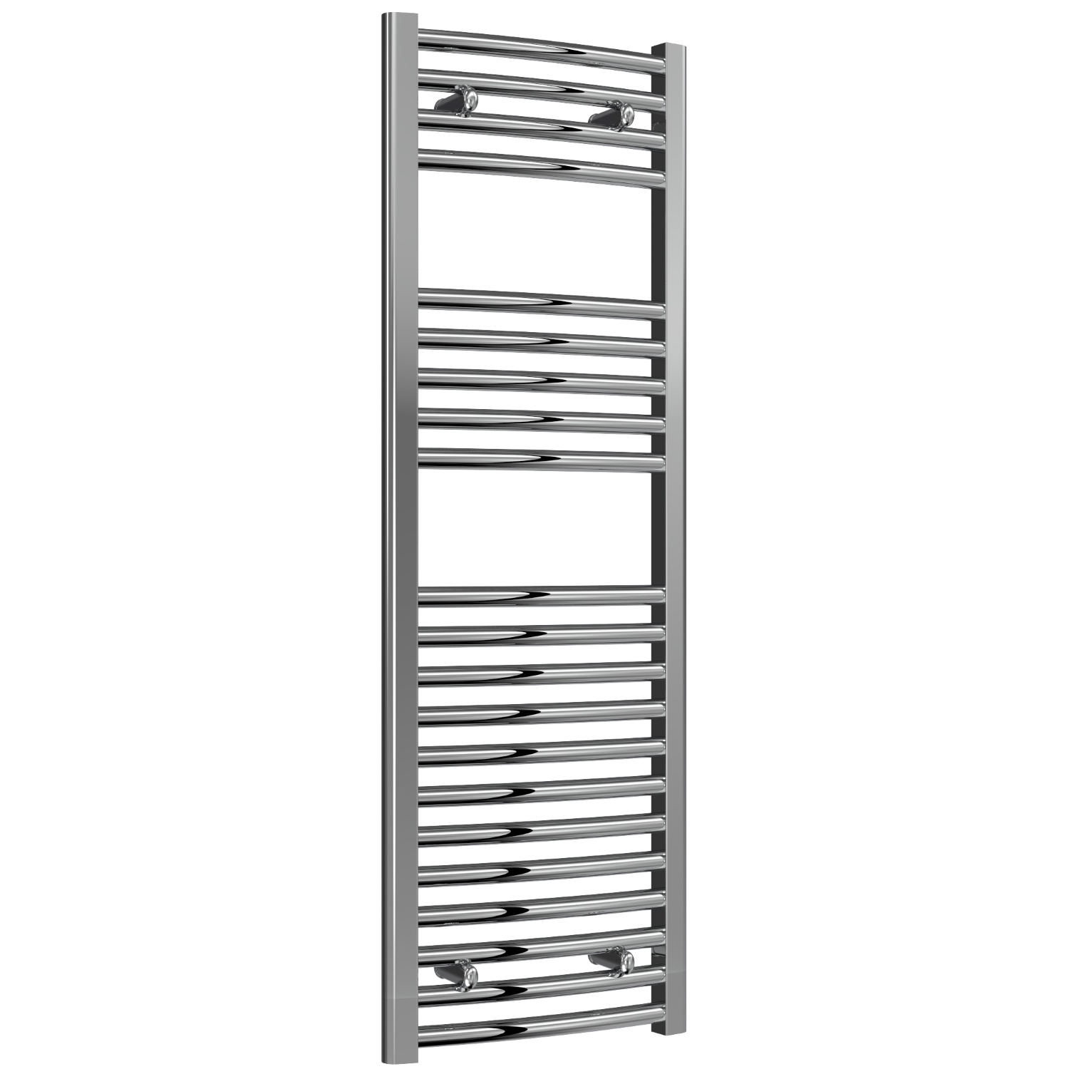 Premium - 400mm Wide Chrome Curved Ladder Fixed Single Heat Electric Towel Rails