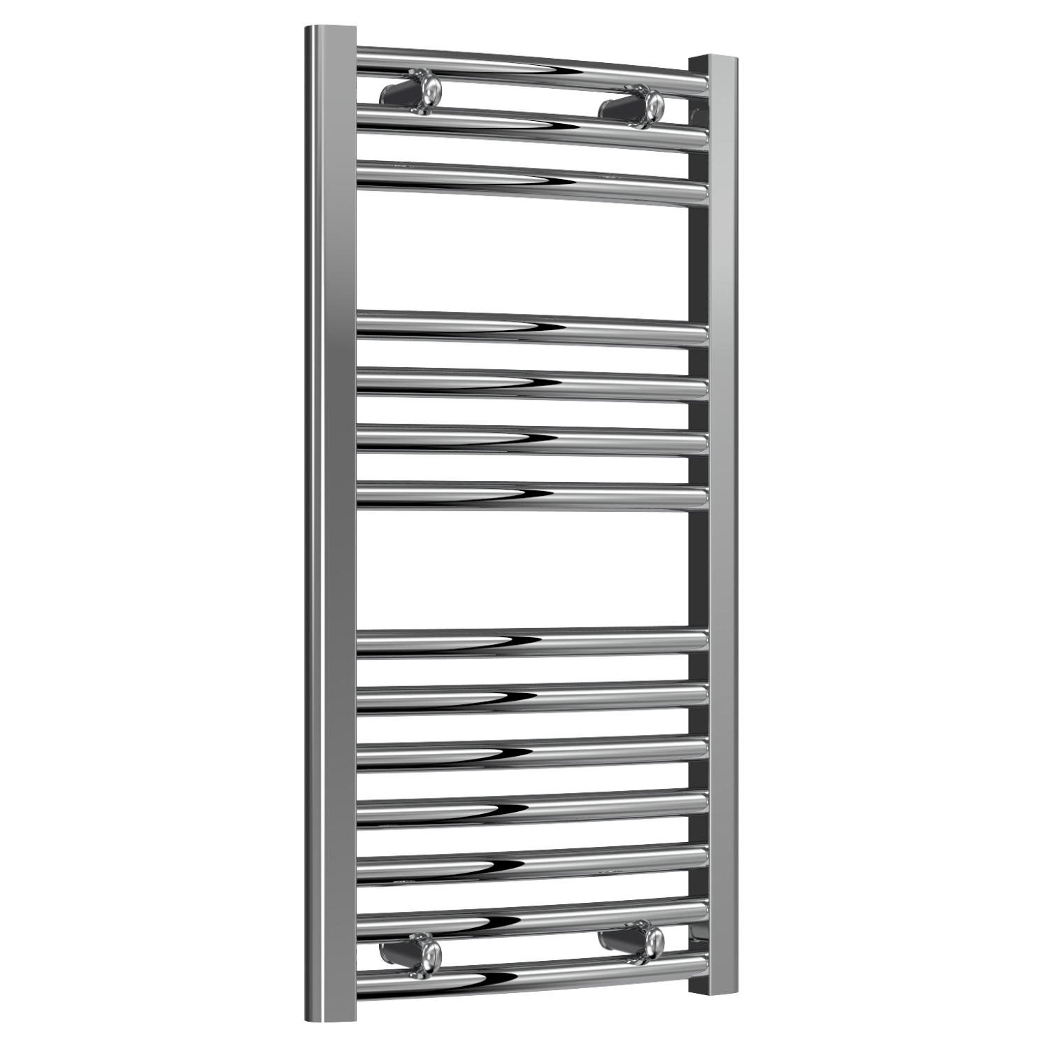 Premium - 450mm Wide Chrome Curved Ladder Fixed Single Heat Electric Towel Rails