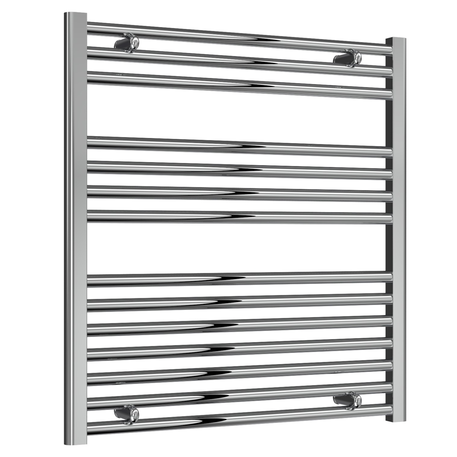 Premium - 750mm Wide Chrome Straight Ladder Fixed Single Heat Electric Towel Rails