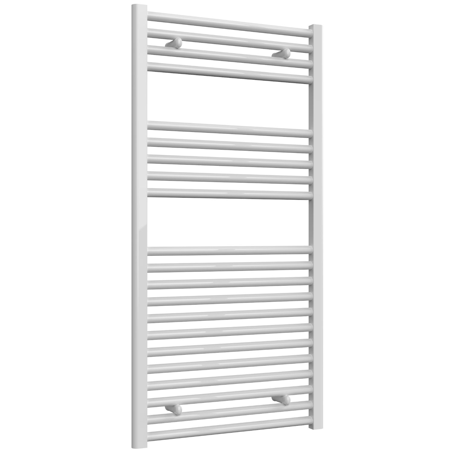 Premium - 600mm Wide White Straight Ladder Fixed Single Heat Electric Towel Rails