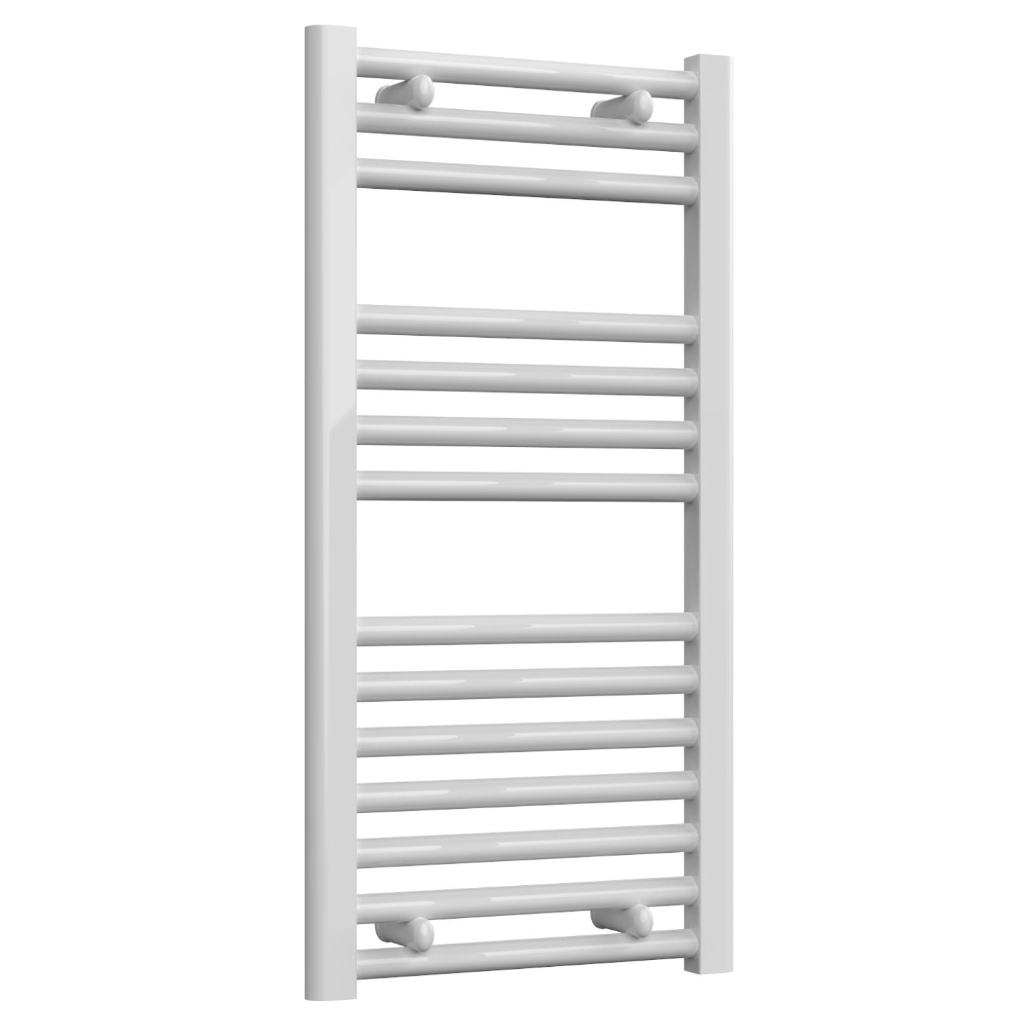 Premium - 400mm Wide White Straight Ladder Fixed Single Heat Electric Towel Rails