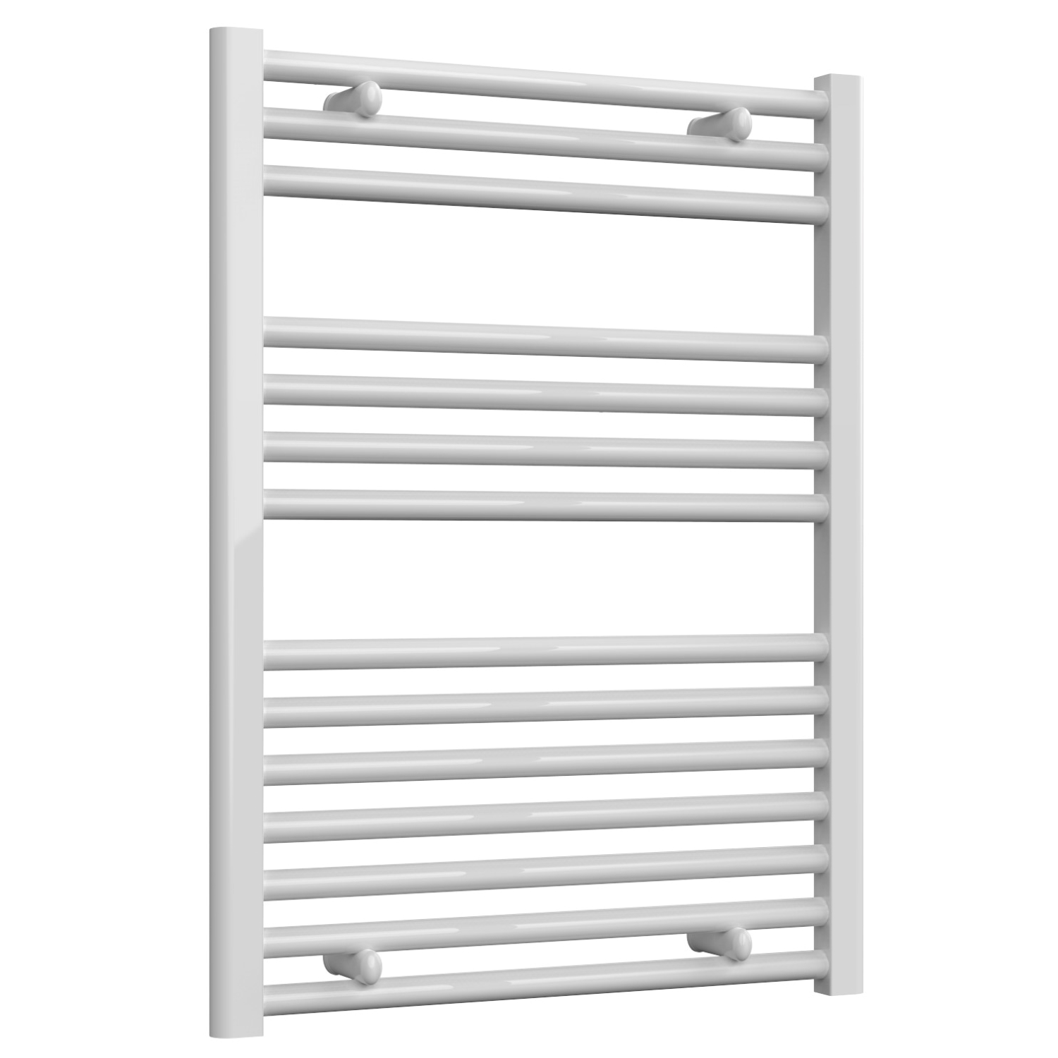 Premium - 600mm Wide White Straight Ladder Fixed Single Heat Electric Towel Rails