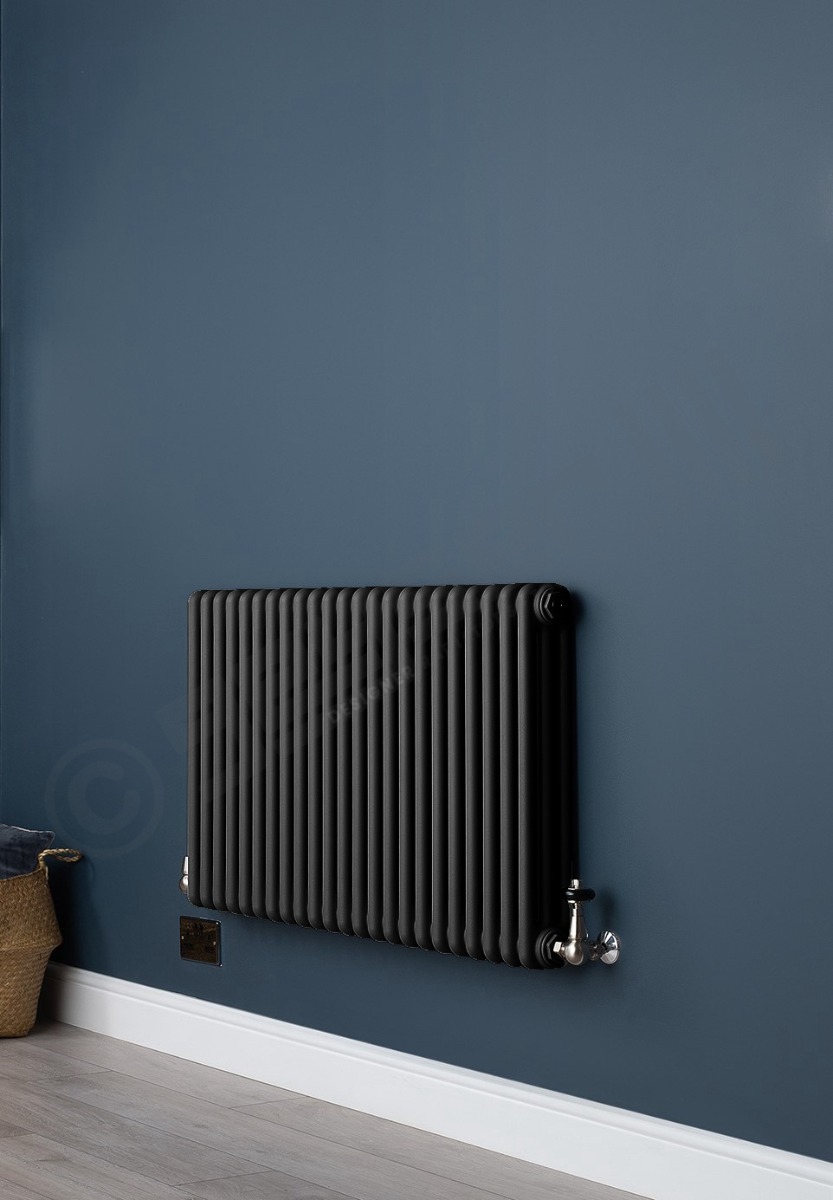 Custom 3 Column 600mm High Quartz Matt Black Radiators