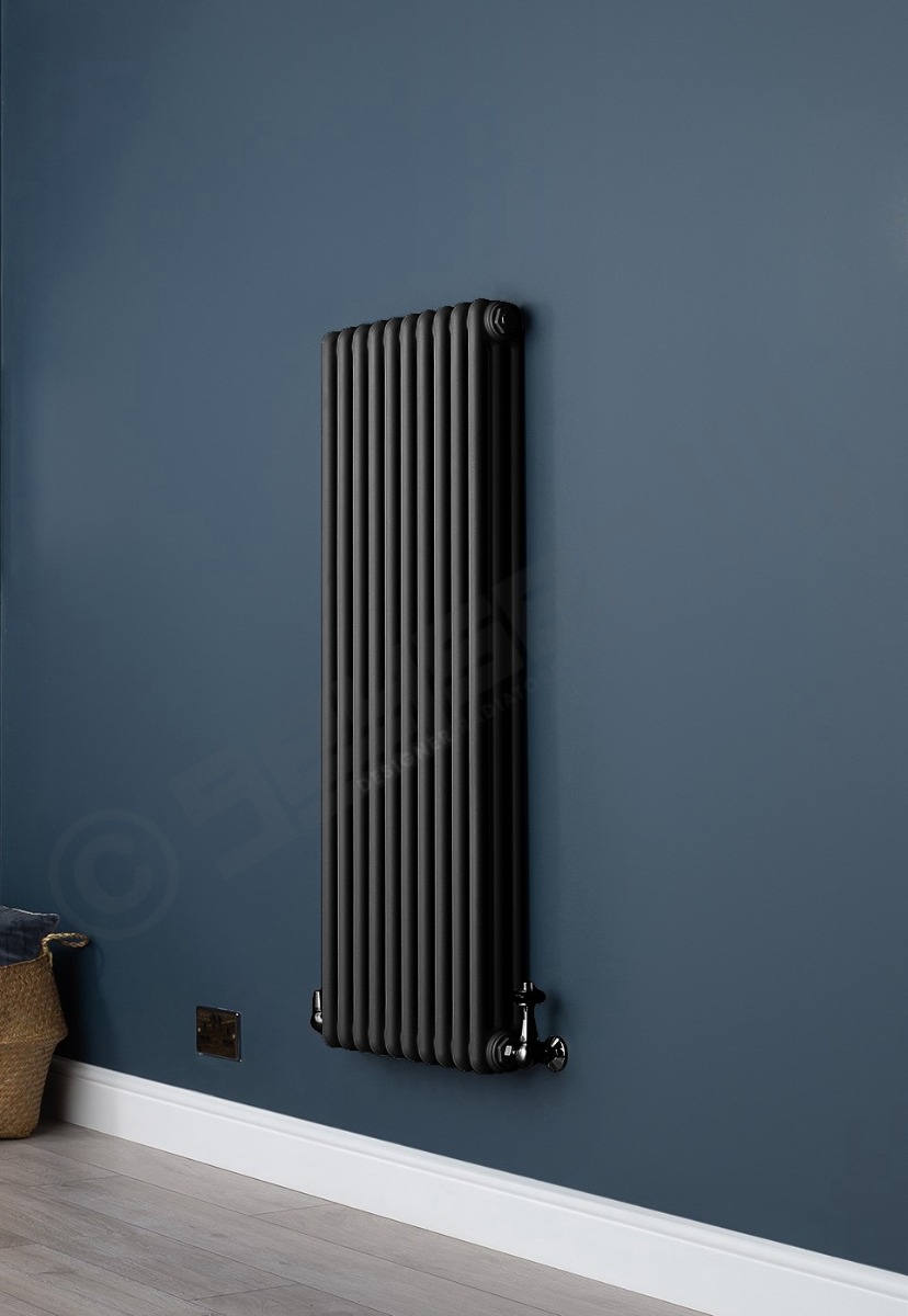 Custom 2 Column 1500mm High Quartz Matt Black Radiators