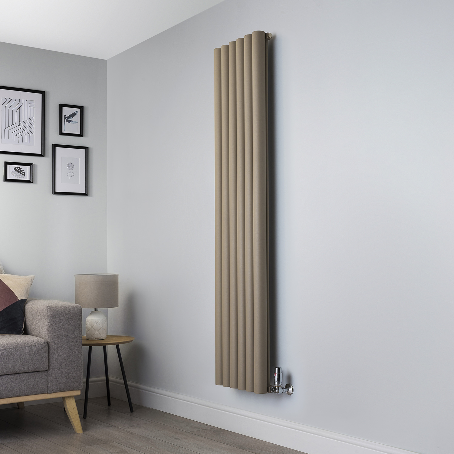 Orb Sand Brown Designer Radiator - 1800mm wide x 415mm wide