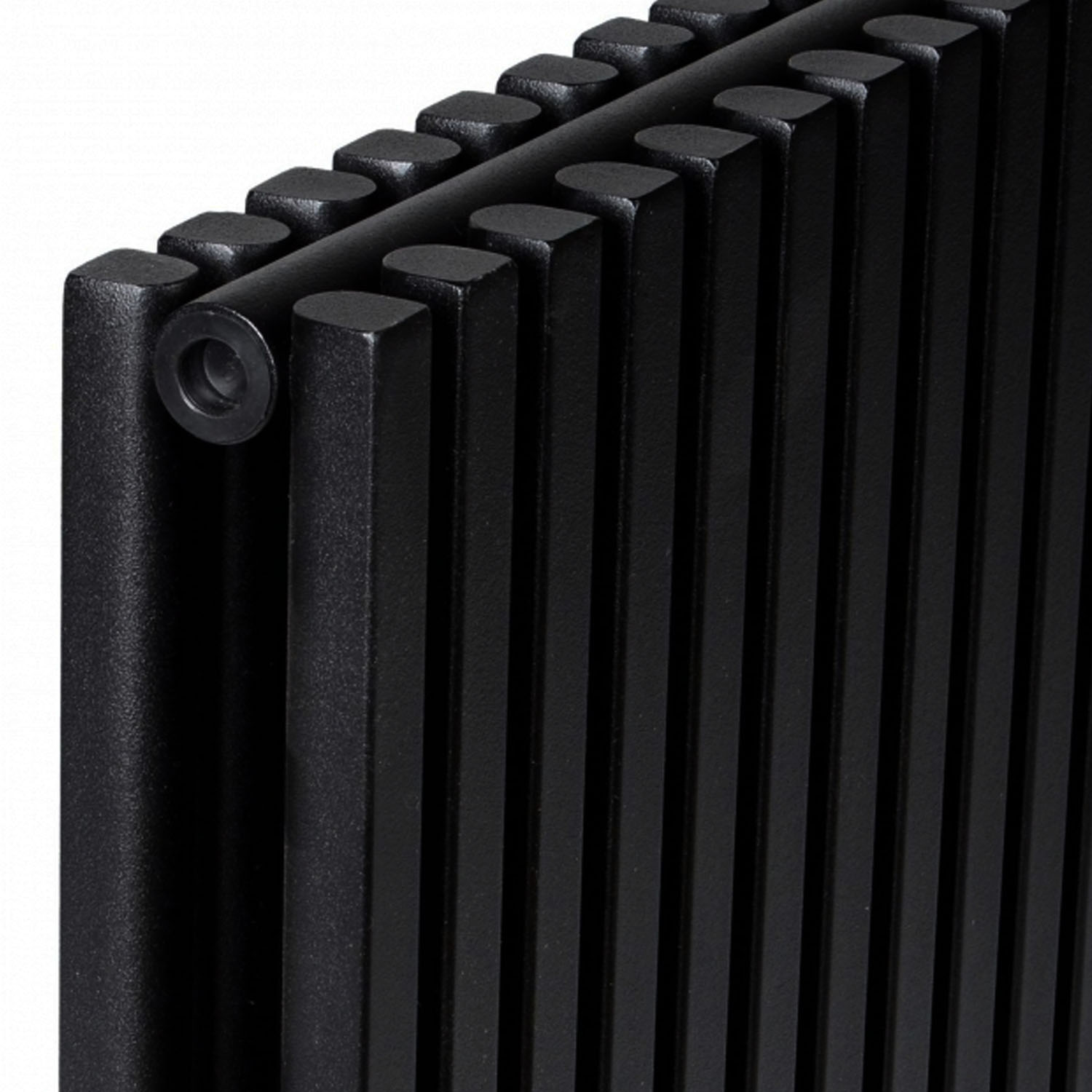 Sheffield black square bar single panel vertical designer radiator 