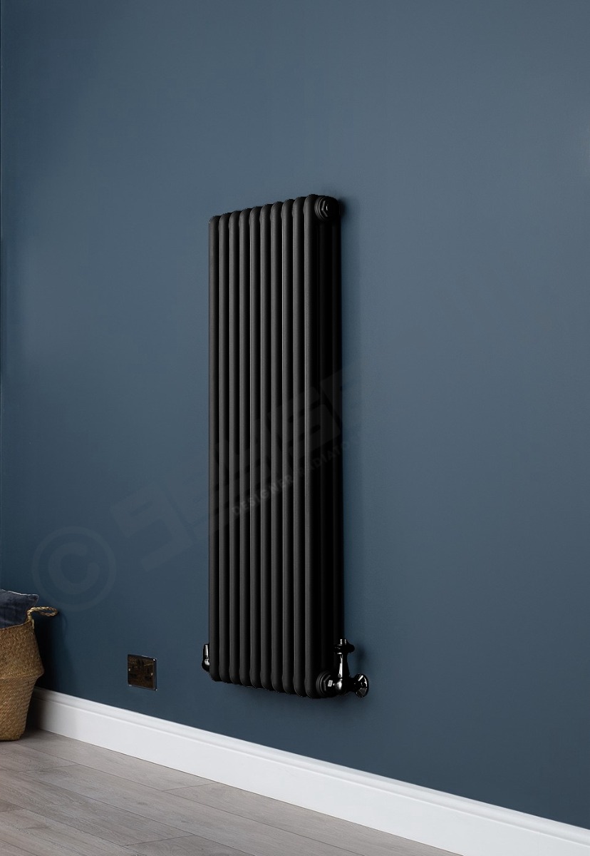 Custom 2 Column 1500mm High Smooth Matt Black Radiators