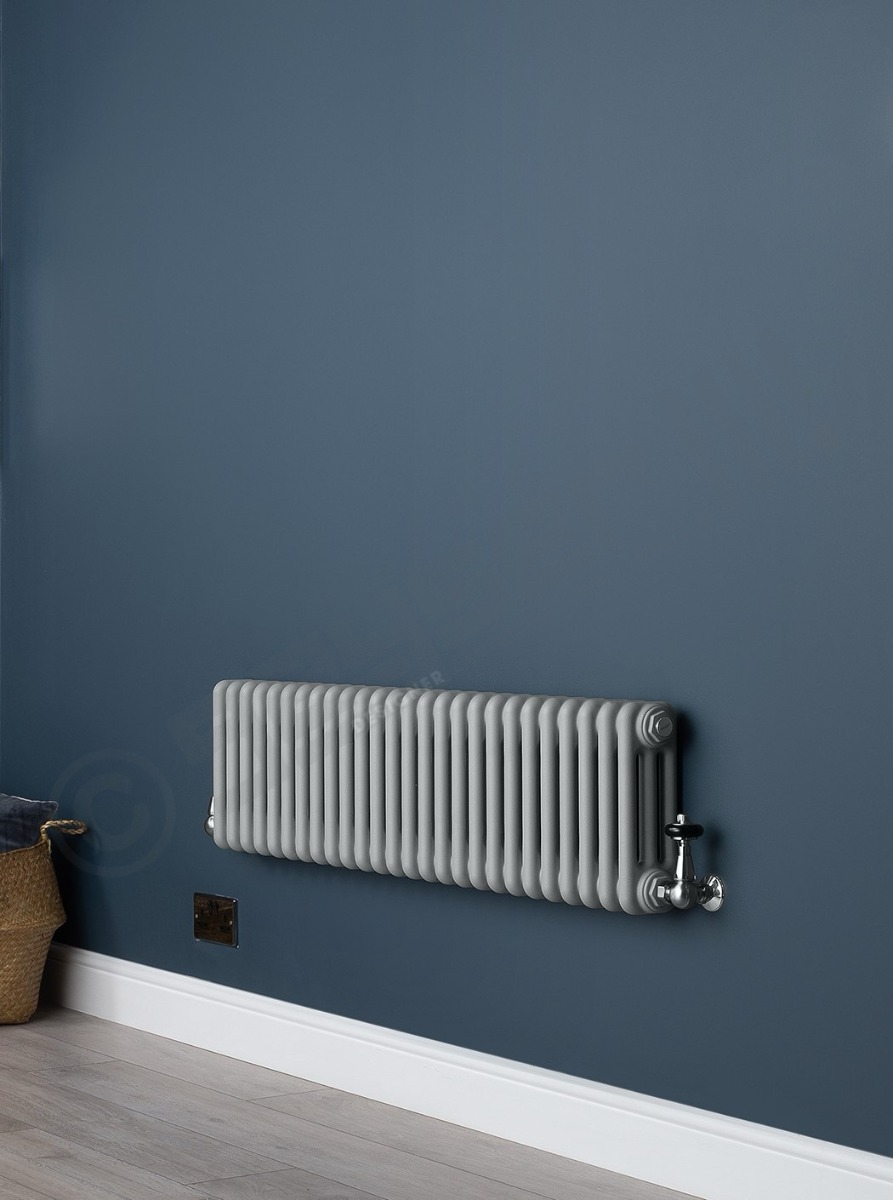 Custom 3 Column 400mm High Smooth Matt Light Grey Radiators