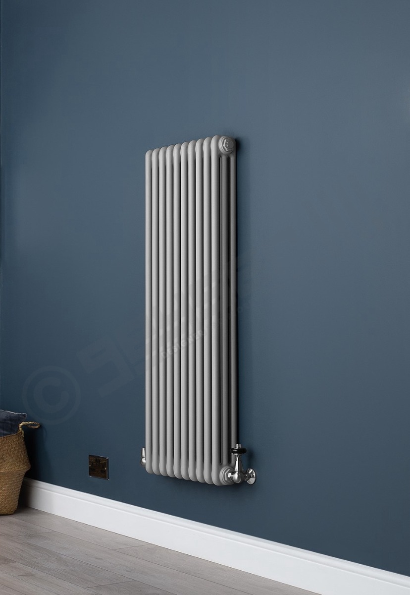 Custom 4 Column 1500mm High Smooth Matt Light Grey Radiators