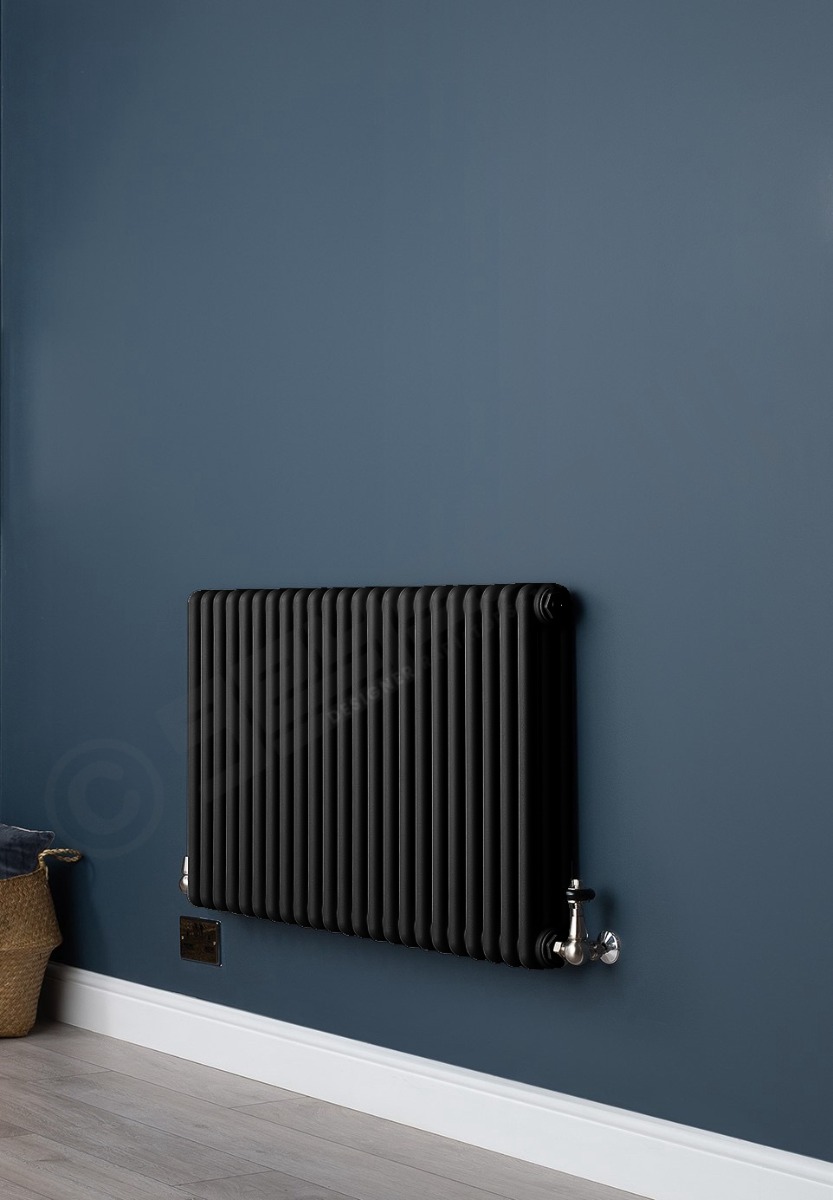 Custom 4 Column 500mm High Textured Matt Black Radiators