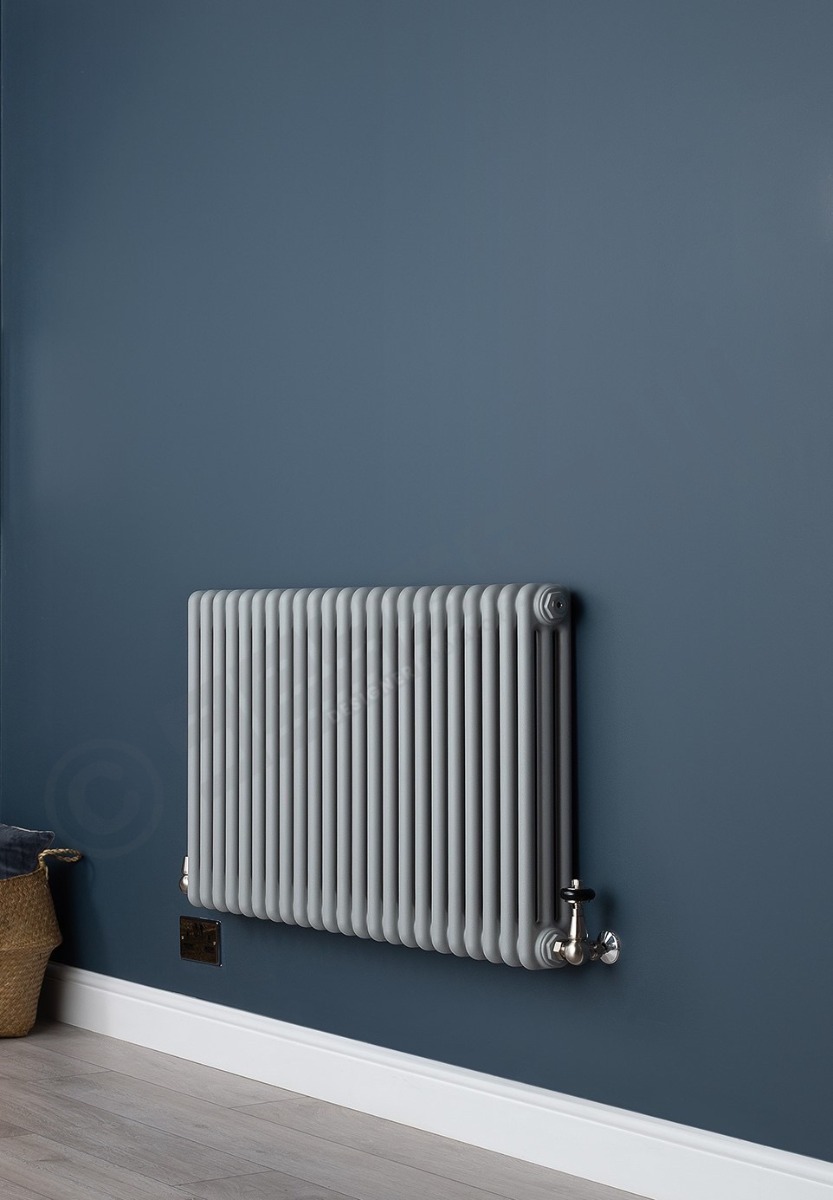 Custom 5 Column 600mm High Textured Matt Light Grey Radiators