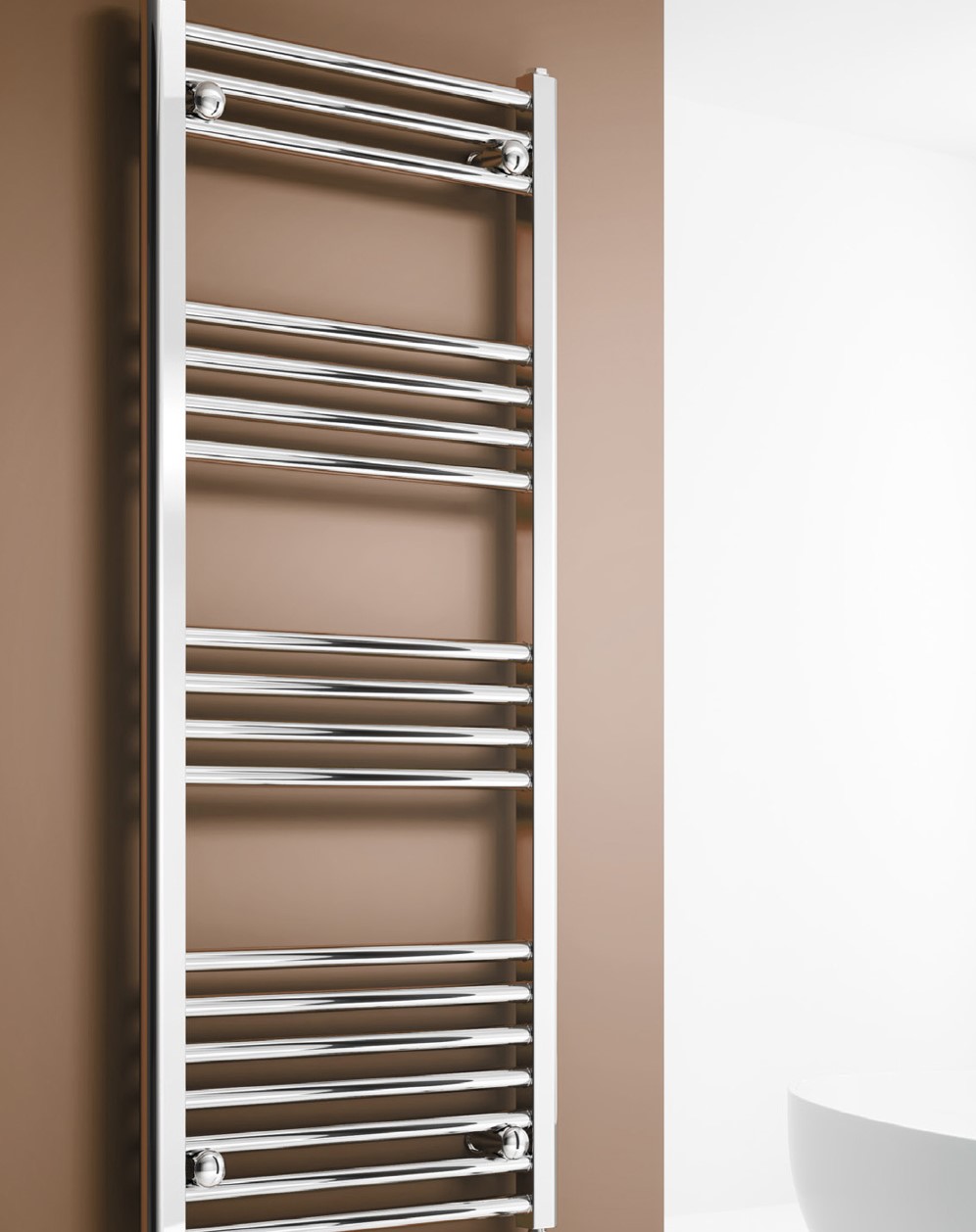 Trade Special - Chrome Straight Ladder Tower Rail 400mm Wide - Multiple Height Options