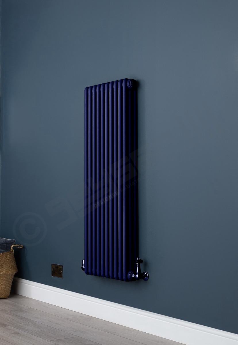 Custom 4 Column 1500mm High Dark Blue Radiators