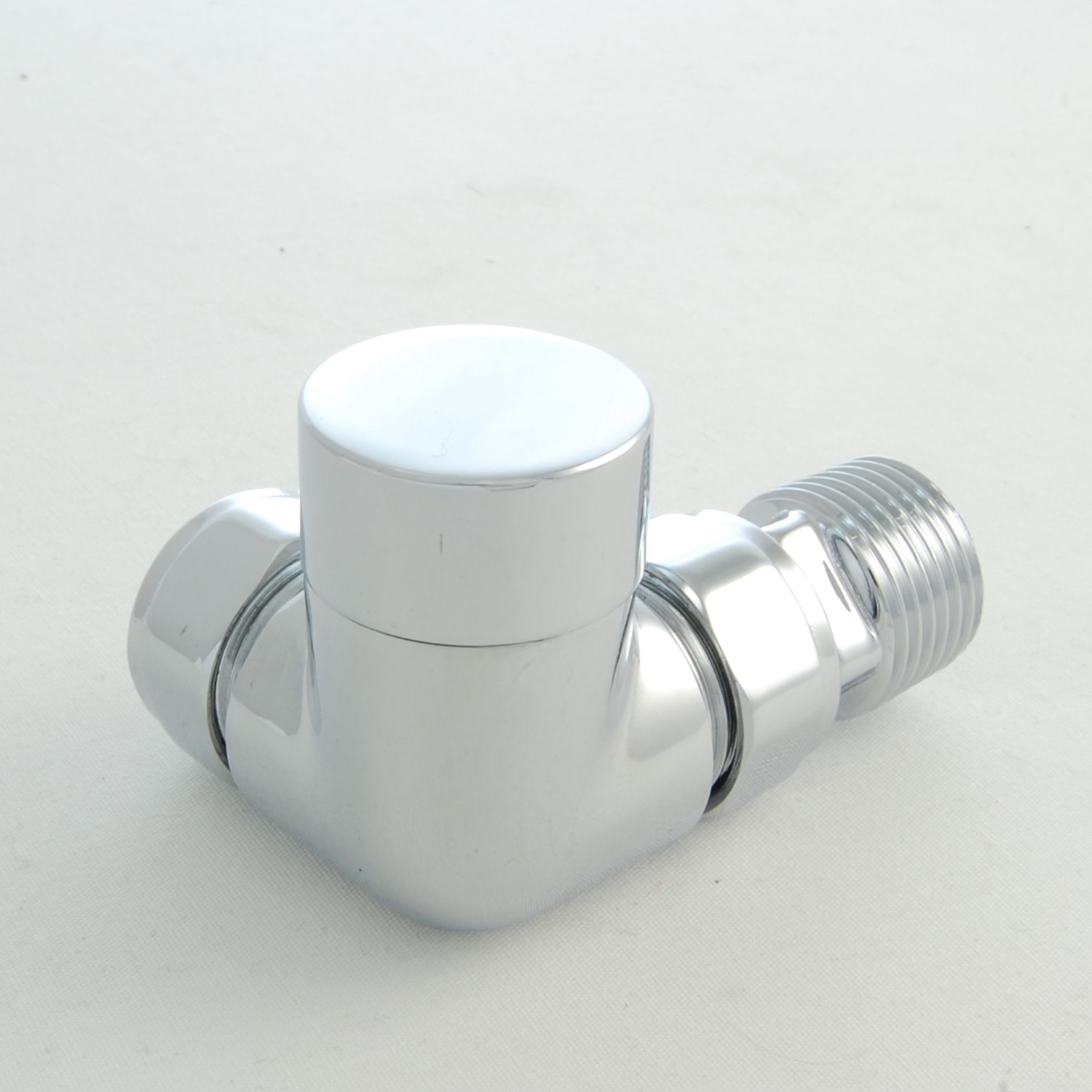 White Thermostatic Corner Radiator Valves - For Pipes Coming Out Of Wall