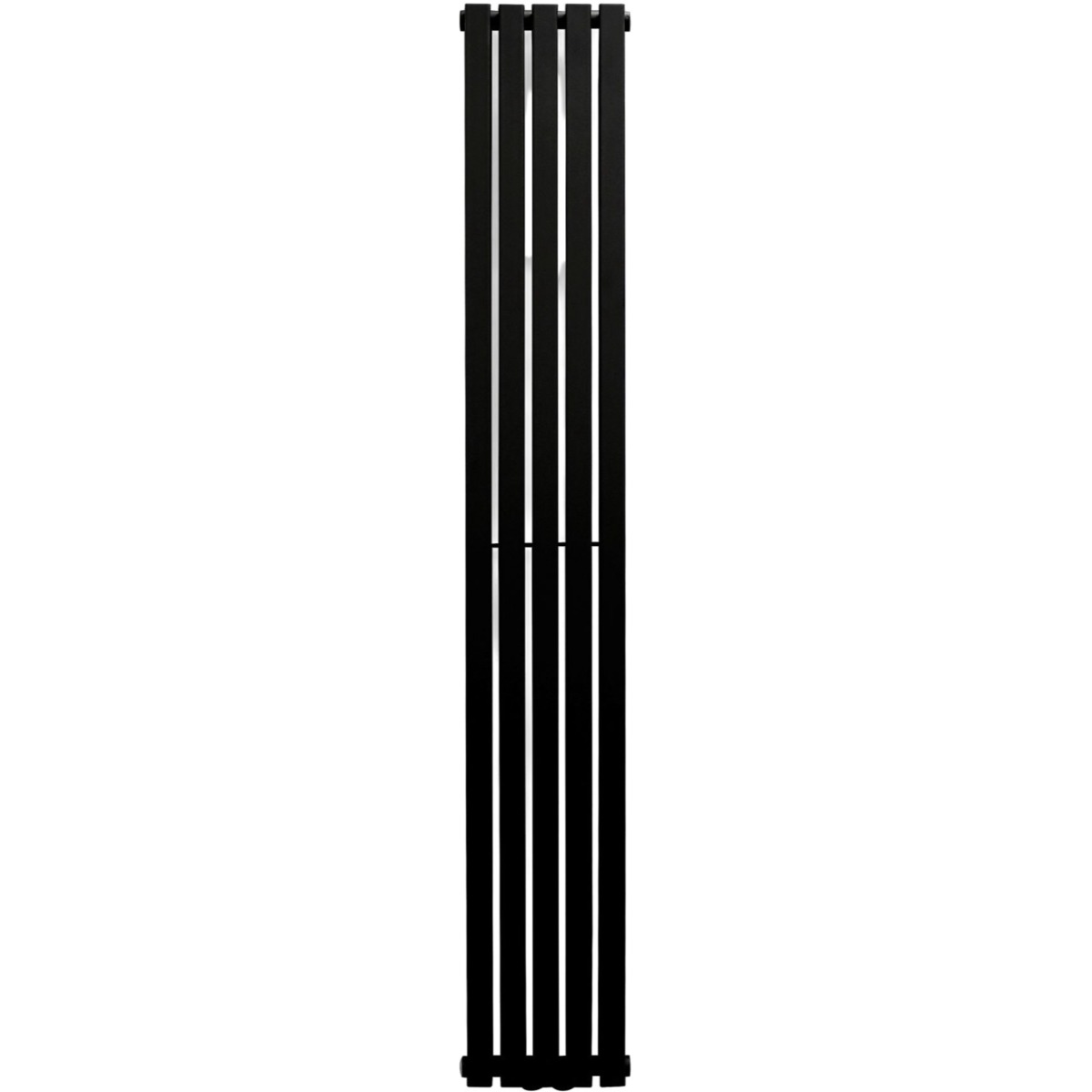 York single panel black vertical designer radiator face on view