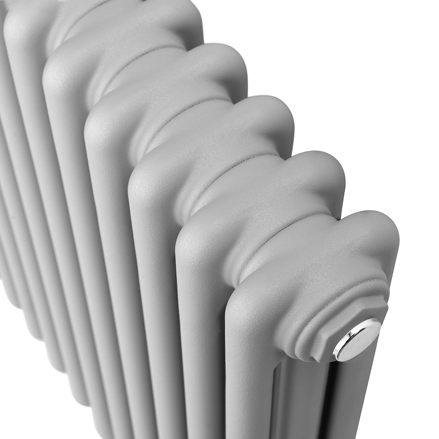 Light Grey column radiator close up